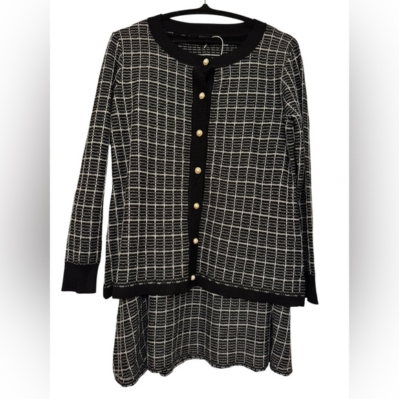 Nina Leonard 2 pc Tweed Cardigan & Skirt Set - Picture 7 of 13